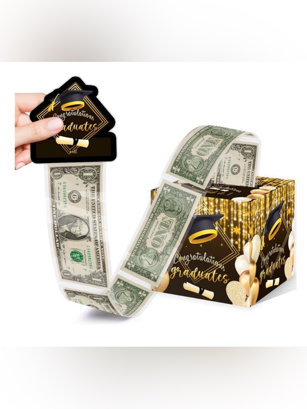 Graduation Money Box Red Black New